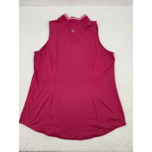 Jofit Pink Quarter Zip Collared Lightweight Sleeveless Polo Top Large - Picture 3 of 5